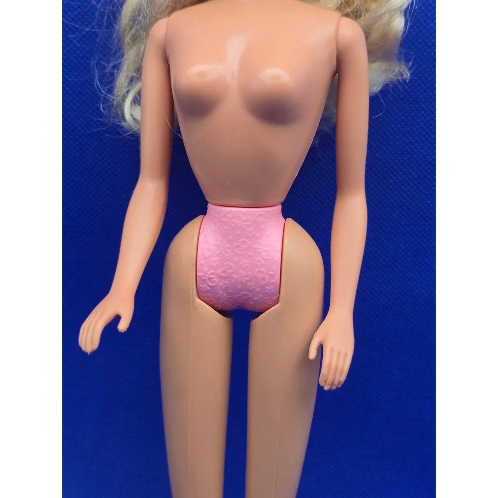 Vintage Mattel Barbie Doll Ruffle Fun #2433 Doll Only No Clothing 90s Earrings